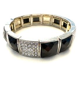 FASHION JEWELRY Art Deco Starch Enamel and Crystal Bracelet